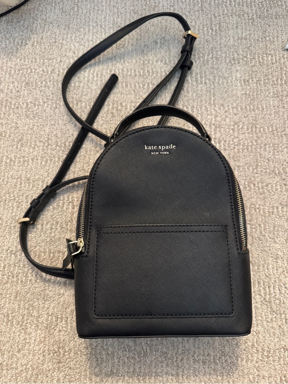 kate spade Black Mini Dome Crossbody Backpack